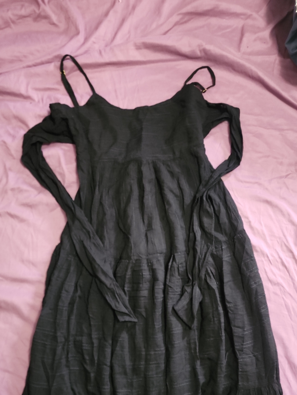 l*space Black Off-Shoulder Long Sleeve Maxi Dress